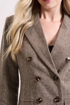 Blazer Croisé à Col Ouvert