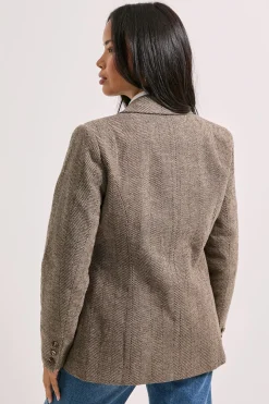 Blazer Croisé à Col Ouvert
