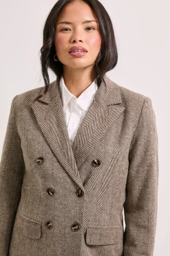 Blazer Croisé à Col Ouvert