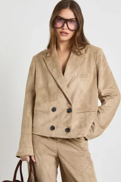 Blazer Croisé En Daim