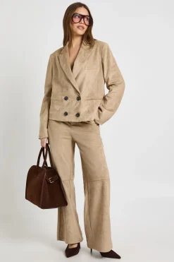 Blazer Croisé En Daim