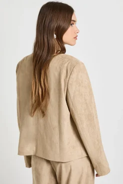 Blazer Croisé En Daim