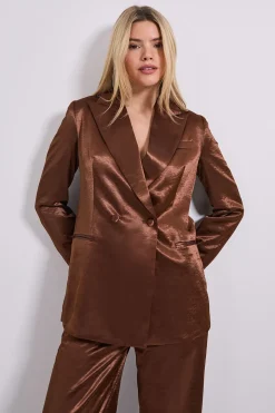 Blazer Croisé en Satin