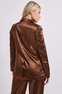 Blazer Croisé en Satin