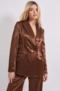 Blazer Croisé en Satin