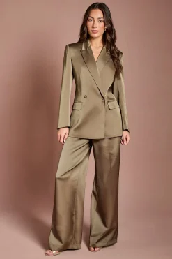 Blazer Croisé En Satin