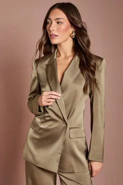 Blazer Croisé En Satin