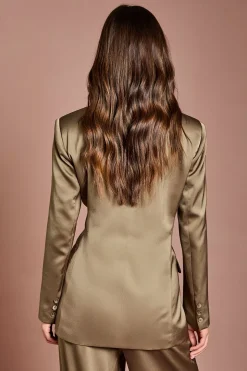 Blazer Croisé En Satin