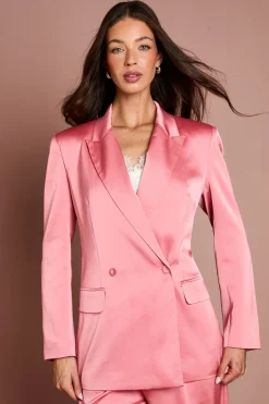Blazer Croisé En Satin
