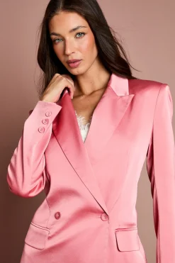 Blazer Croisé En Satin