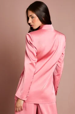 Blazer Croisé En Satin