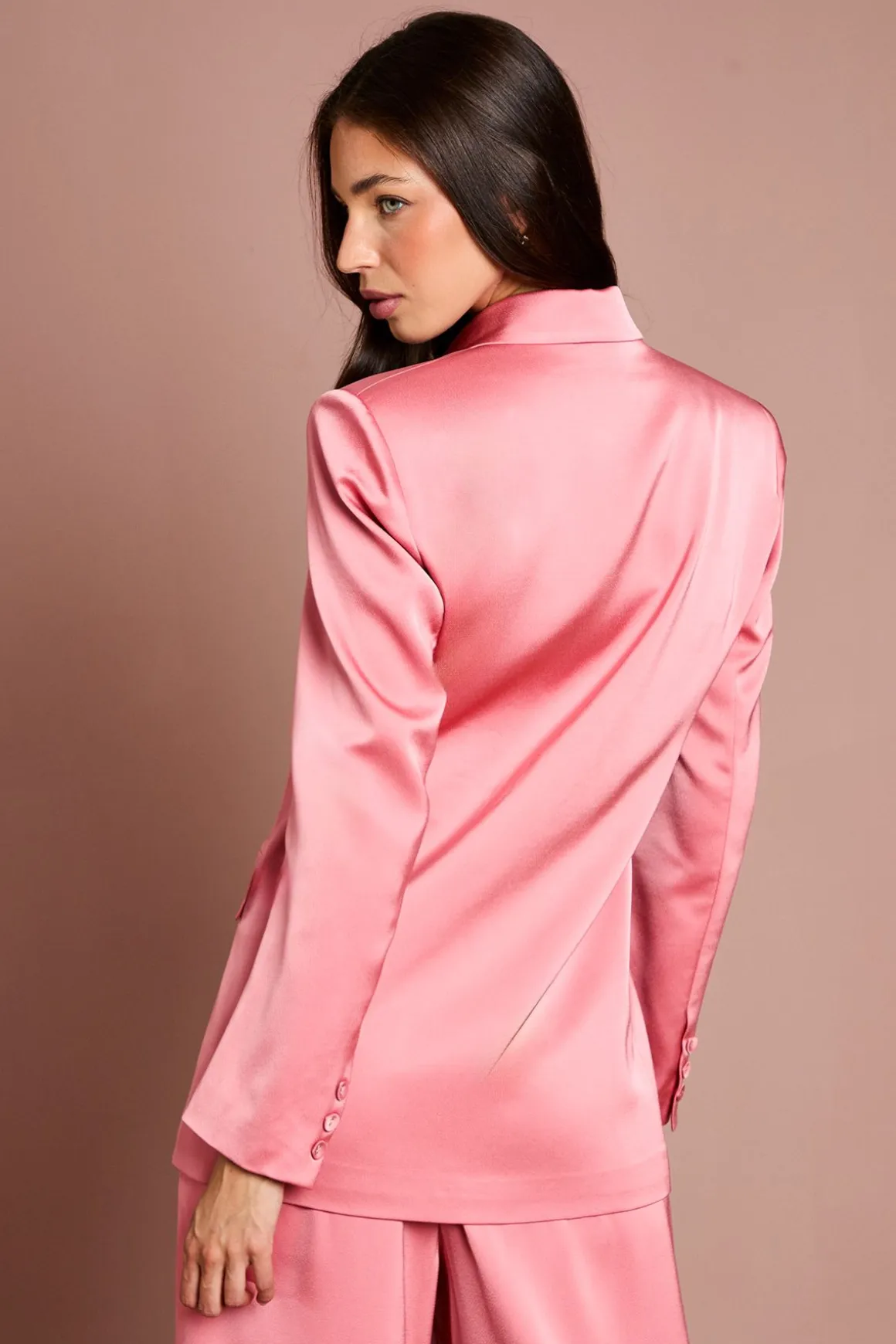 Blazer Croisé En Satin