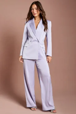 Blazer Croisé En Satin