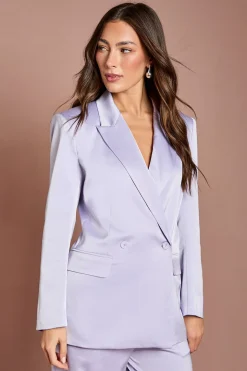 Blazer Croisé En Satin
