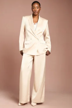 Coast Blazer Croisé en Satin<Femme Tailleurs|Satin Et Dentelle