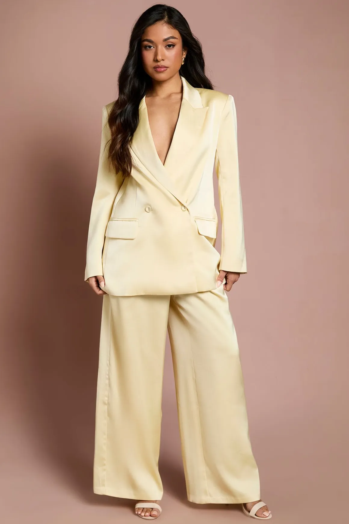 Blazer Croisé En Satin Petite Taille
