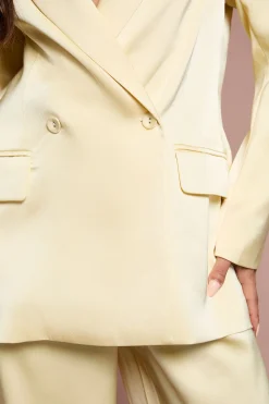 Blazer Croisé En Satin Petite Taille