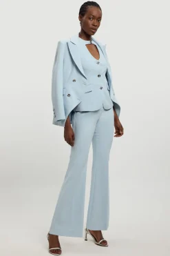 Blazer Croisé En Tissu Stretch Compact