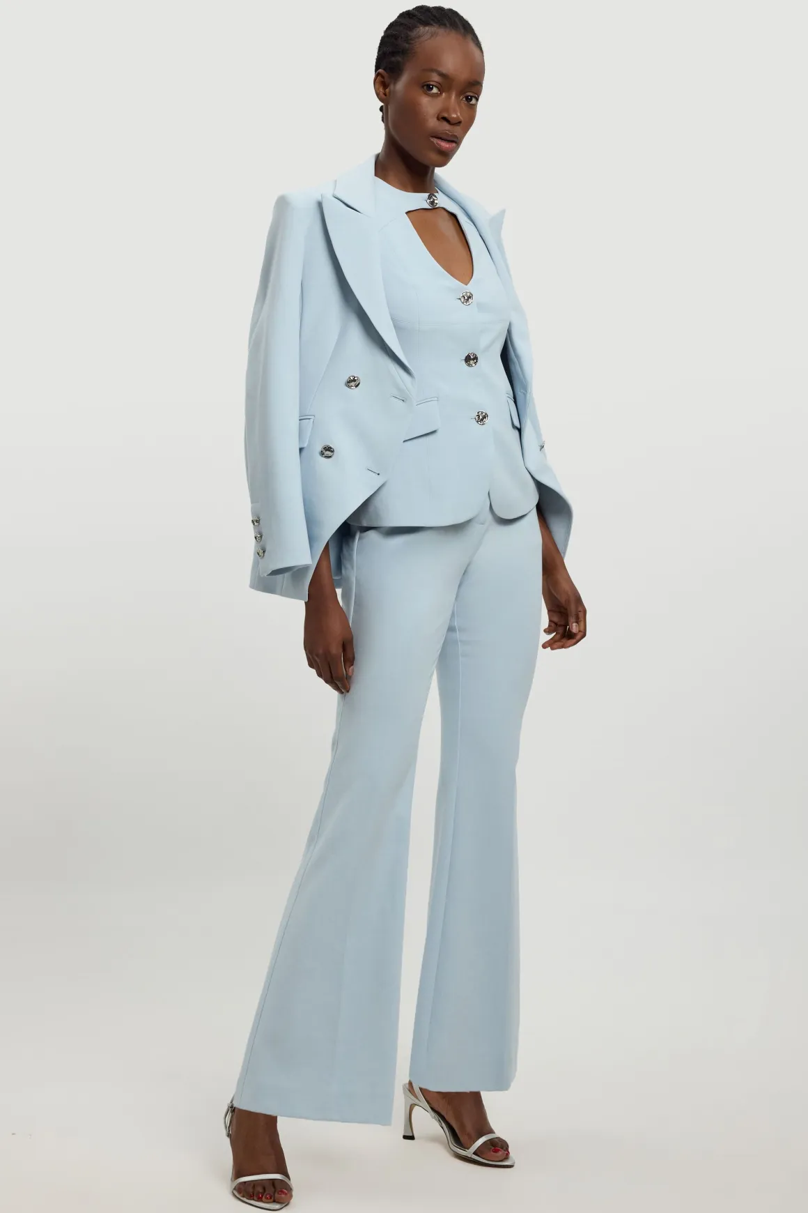 Blazer Croisé En Tissu Stretch Compact
