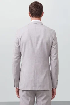 Blazer Croisé Gris Pâle