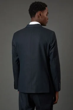 Blazer Croisé Marine à Chevrons