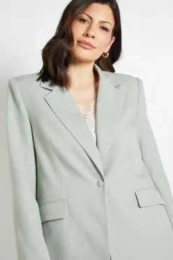 Blazer Croisé Simple Coupe Décontractée En Mélange De Lin Wallis