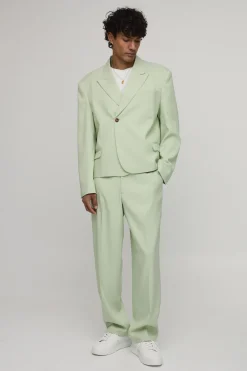 Blazer Croisé Simple Oversized Coupe Boxy À Chevrons