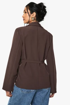 Blazer décontracté à coupe ample avec ceinture
