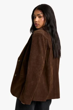 boohoo Blazer décontracté en faux suède look vintage<Femme Tailleurs|Looks Chocolat