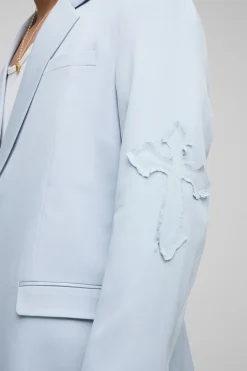 boohooMAN Blazer de costume à coupe droite avec appliqué croisé<Homme Costumes Et Tenues Formelles