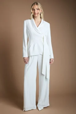 Coast Blazer De Mariage À Revers En Satin Et Devant Croisé<Femme Tailleurs|Satin Et Dentelle