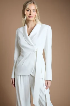 Coast Blazer De Mariage À Revers En Satin Et Devant Croisé<Femme Tailleurs|Satin Et Dentelle