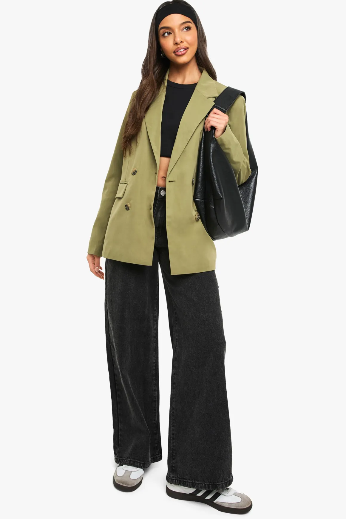 Blazer double boutonnage, coupe décontractée