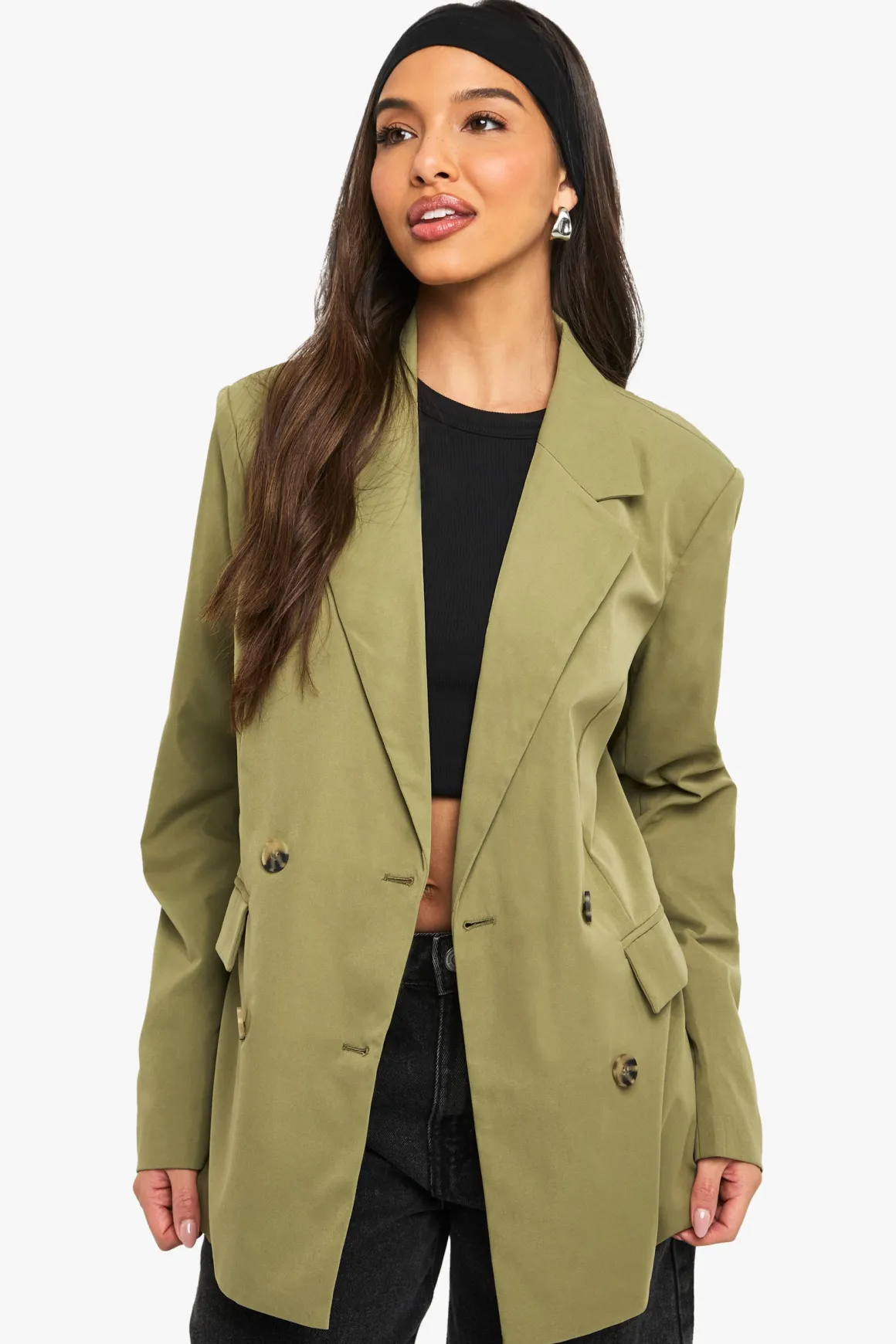 Blazer double boutonnage, coupe décontractée