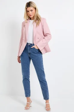 Blazer À Double Boutonnage Et Ourlet Asymétrique