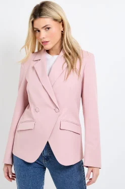 Blazer À Double Boutonnage Et Ourlet Asymétrique