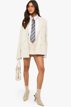 Blazer à double boutonnage surdimensionné et ajusté
