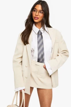 Blazer à double boutonnage surdimensionné et ajusté