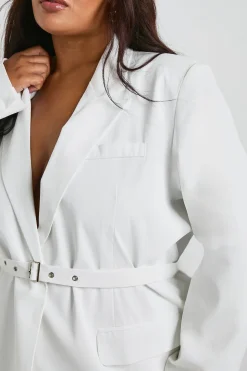 Blazer drapé enveloppant à ceinture nouée