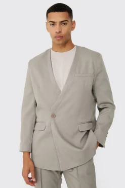 Blazer droit sans col