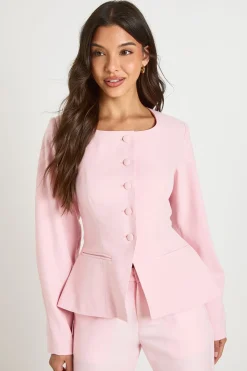 boohoo Blazer À Encolure Arrondie Et Manches Ballon Cintrées<Femme Tailleurs|Blazers