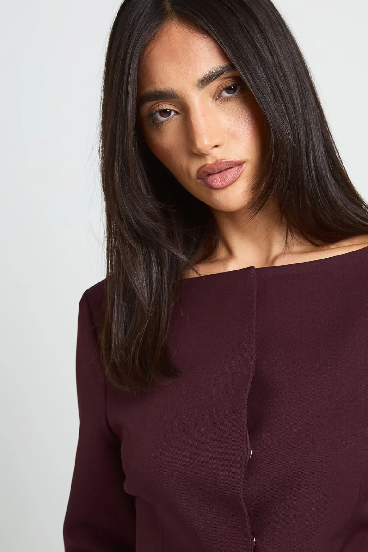 boohoo Blazer Encolure Bateau À Fermeture Dissimulée<Femme Tailleurs|Blazers