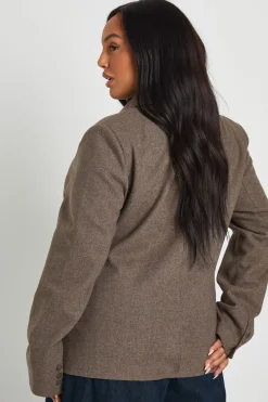 boohoo Blazer en laine Look à détails de cravate Plus<Femme Tailleurs|Blazers