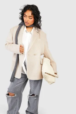 boohoo Blazer en laine surdimensionné à double boutonnage<Femme Vestes & Manteaux|Manteaux Et Vestes D’Automne