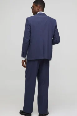 boohooMAN Blazer en mélange de lin à coupe décontractée<Homme Costumes Et Tenues Formelles