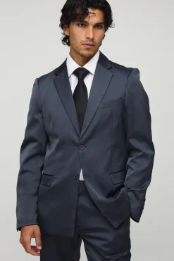 Blazer en satin ajusté
