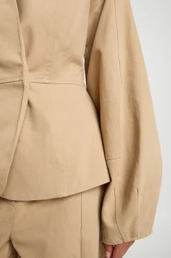 Blazer en sergé ajusté à manches baril