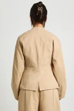 Blazer en sergé ajusté à manches baril