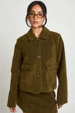 Blazer en Synthétique avec Détails de Poches