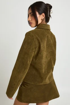 Blazer en Synthétique avec Détails de Poches